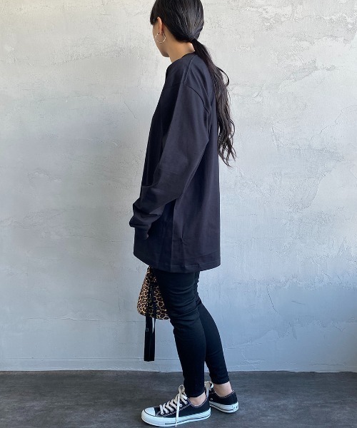 HANES（ヘインズ）の「[HANES/ヘインズ] BEEFY ロングスリーブパックTシャツ（Tシャツ/カットソー・レディース・ホワイト/ブラック/ダークグレー・M/L/XL/S）」の17枚目の写真