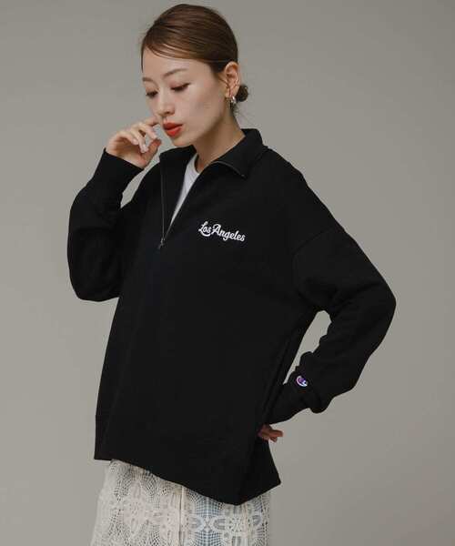 チャンピオン×アーバンリサーチ別注ハーフジップスウェット／ネイビー／L Champion（チャンピオン）の「『別注』Champion×URBAN RESEARCH