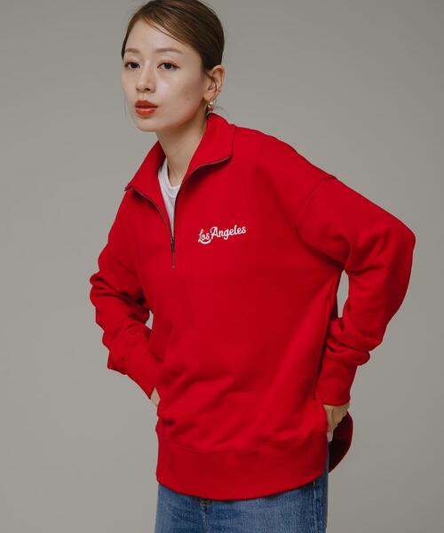 Champion（チャンピオン）の「『別注』Champion×Sonny Label　ハーフジップ裏毛スウェット（スウェット・レディース・オフホワイト/ブラック/レッド/オートミール・FREE）」の9枚目の写真