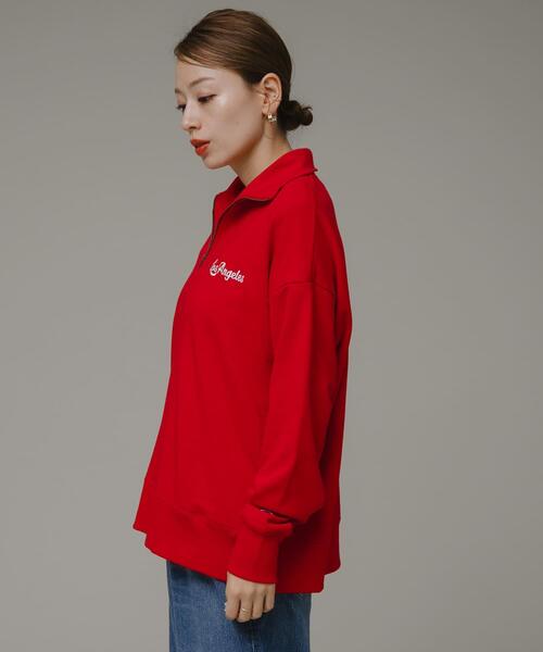Champion（チャンピオン）の「『別注』Champion×Sonny Label　ハーフジップ裏毛スウェット（スウェット・レディース・オフホワイト/ブラック/レッド/オートミール・FREE）」の8枚目の写真
