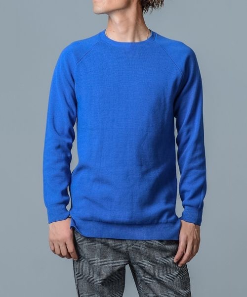 REGIEVO（レジエボ）の「ミラノリブロング丈ラグランニット　シンプルな大人のニット（ニット/セーター・メンズ・ピンク/オフホワイト/ブラック・LARGE/MEDIUM/X-LARGE/SMALL）」の5枚目の写真