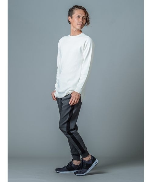 REGIEVO（レジエボ）の「ミラノリブロング丈ラグランニット　シンプルな大人のニット（ニット/セーター・メンズ・ピンク/オフホワイト/ブラック・LARGE/MEDIUM/X-LARGE/SMALL）」の10枚目の写真