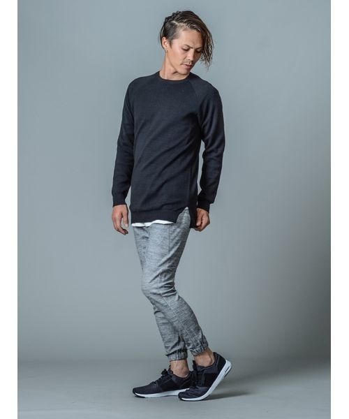 REGIEVO（レジエボ）の「ミラノリブロング丈ラグランニット　シンプルな大人のニット（ニット/セーター・メンズ・ピンク/オフホワイト/ブラック・LARGE/MEDIUM/X-LARGE/SMALL）」の7枚目の写真
