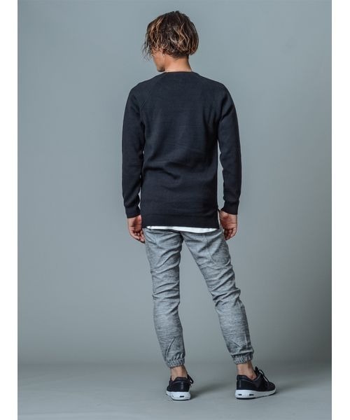 REGIEVO（レジエボ）の「ミラノリブロング丈ラグランニット　シンプルな大人のニット（ニット/セーター・メンズ・ピンク/オフホワイト/ブラック・LARGE/MEDIUM/X-LARGE/SMALL）」の8枚目の写真