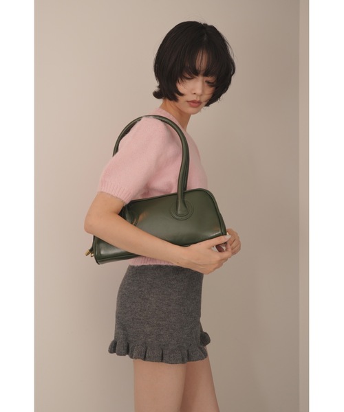 SALTMINT（ソルトミント）の「【再入荷/新色追加】横長フォルム ヴィンテージライクショルダーバッグ（ショルダーバッグ・レディース・ブラック/ダークオリーブ/ライトブラウン/ブラウン/ダークブラウン・ONE SIZE）」の14枚目の写真