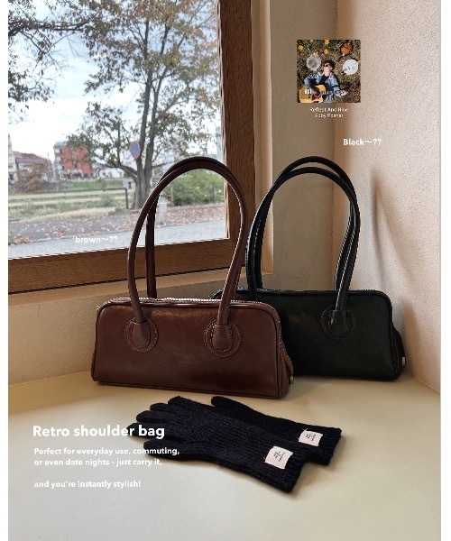 SALTMINT（ソルトミント）の「★☆即売切！大人気商品が待望の再入荷☆★《横長バッグ》クラシカルレトロショルダーバッグ（ショルダーバッグ・レディース・ブラック/ダークオリーブ/ライトブラウン/ブラウン/ダークブラウン・ONE SIZE）」の6枚目の写真