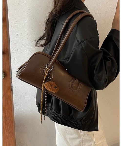 SALTMINT（ソルトミント）の「★☆即売切！大人気商品が待望の再入荷☆★《横長バッグ》クラシカルレトロショルダーバッグ（ショルダーバッグ・レディース・ブラック/ダークオリーブ/ライトブラウン/ブラウン/ダークブラウン・ONE SIZE）」の7枚目の写真