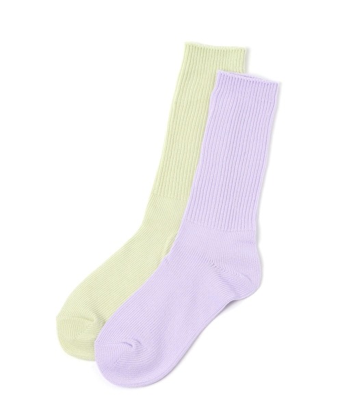LOWRYS FARM(ローリーズファーム)の「2Pカラーソックス 136311(ソックス/靴下・レディース・パープル/ピンク/ブルー/カーキ/ピンク系その他/ブルー系その他・FREE)」の2枚目の写真