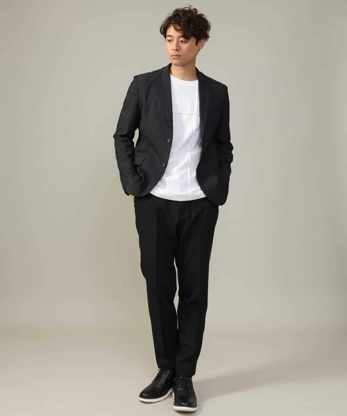 a.v.v（アーヴェヴェ）の「【ジャケイン可】ピンタックセミワイドシルエット クルーネックTシャツ（Tシャツ/カットソー・メンズ・ホワイト/ライトグレー/ブラック・46/50/48/44）」の20枚目の写真