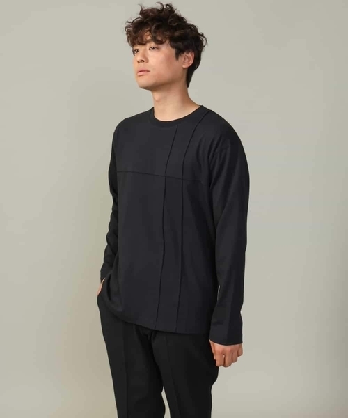 a.v.v（アーヴェヴェ）の「【ジャケイン可】ピンタックセミワイドシルエット クルーネックTシャツ（Tシャツ/カットソー・メンズ・ホワイト/ライトグレー/ブラック・46/50/48/44）」の14枚目の写真