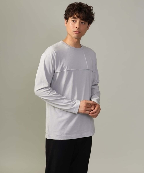 a.v.v（アーヴェヴェ）の「【ジャケイン可】ピンタックセミワイドシルエット クルーネックTシャツ（Tシャツ/カットソー・メンズ・ホワイト/ライトグレー/ブラック・46/50/48/44）」の12枚目の写真