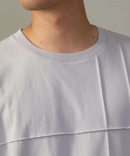 a.v.v（アーヴェヴェ）の「【ジャケイン可】ピンタックセミワイドシルエット クルーネックTシャツ（Tシャツ/カットソー・メンズ・ホワイト/ライトグレー/ブラック・46/50/48/44）」の9枚目の写真