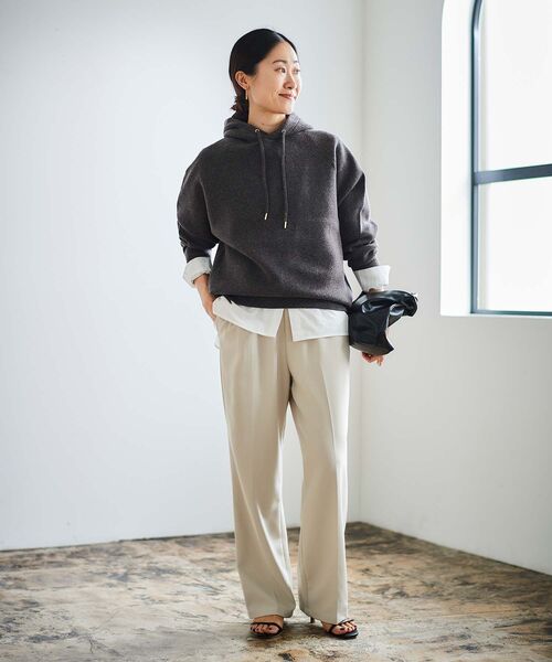 le.coeur blanc(ルクールブラン)の「ジャガードニットパーカー(ニット/セーター・レディース・キャメル/ダークグレー/アイボリー・38)」の9枚目の写真