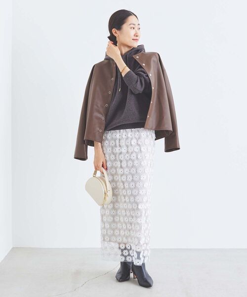 le.coeur blanc(ルクールブラン)の「ジャガードニットパーカー(ニット/セーター・レディース・キャメル/ダークグレー/アイボリー・38)」の15枚目の写真