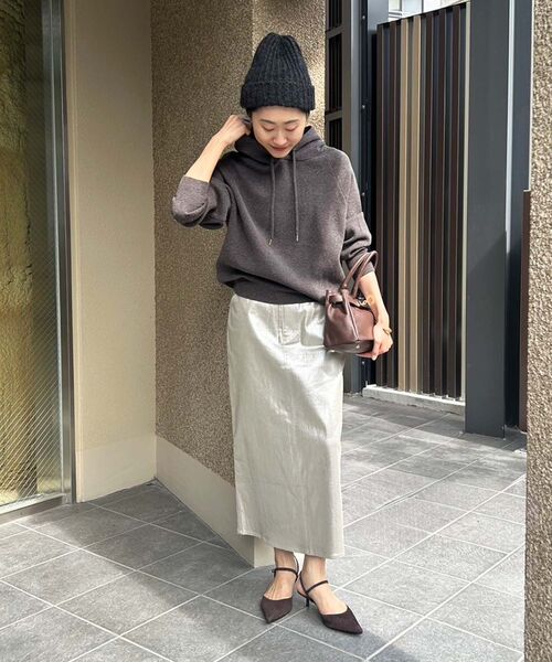 le.coeur blanc(ルクールブラン)の「ジャガードニットパーカー(ニット/セーター・レディース・キャメル/ダークグレー/アイボリー・38)」の22枚目の写真