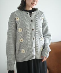 ケーブルニット」に該当するカーディガン/ボレロ（グレー/灰色系