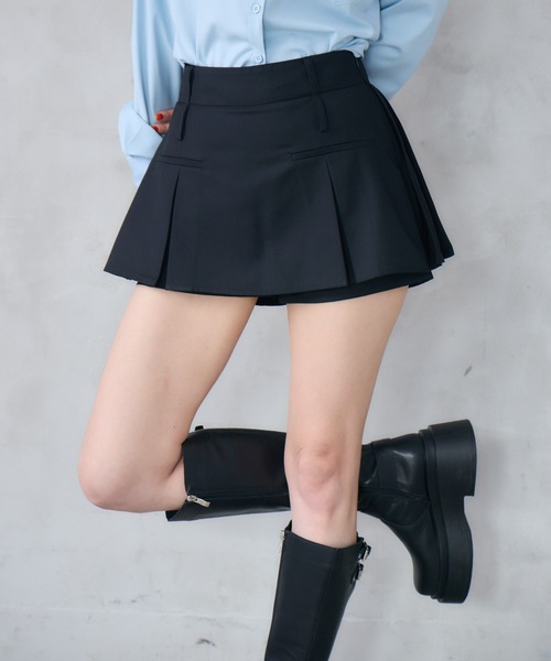 ENVYM(アンビー)の「バックプリーツレイヤードスカート(スカート・レディース・ブラック/グレー・SMALL/MEDIUM)」の5枚目の写真