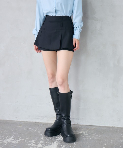 ENVYM(アンビー)の「バックプリーツレイヤードスカート(スカート・レディース・ブラック/グレー・SMALL/MEDIUM)」の15枚目の写真