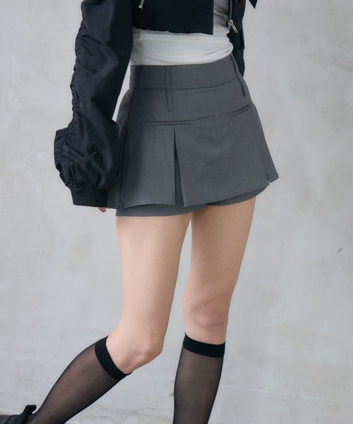 ENVYM(アンビー)の「バックプリーツレイヤードスカート(スカート・レディース・ブラック/グレー・SMALL/MEDIUM)」の19枚目の写真