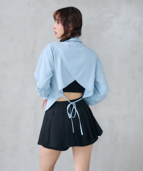 ENVYM(アンビー)の「バックプリーツレイヤードスカート(スカート・レディース・ブラック/グレー・SMALL/MEDIUM)」の8枚目の写真