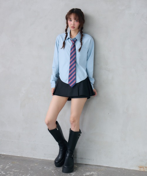 ENVYM(アンビー)の「バックプリーツレイヤードスカート(スカート・レディース・ブラック/グレー・SMALL/MEDIUM)」の10枚目の写真
