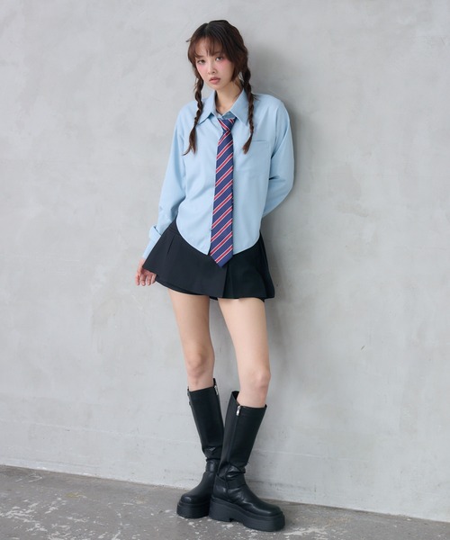 ENVYM(アンビー)の「バックプリーツレイヤードスカート(スカート・レディース・ブラック/グレー・SMALL/MEDIUM)」の11枚目の写真
