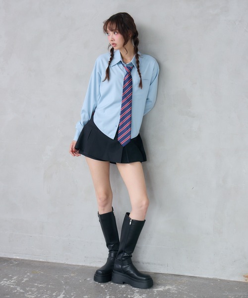 ENVYM(アンビー)の「バックプリーツレイヤードスカート(スカート・レディース・ブラック/グレー・SMALL/MEDIUM)」の12枚目の写真