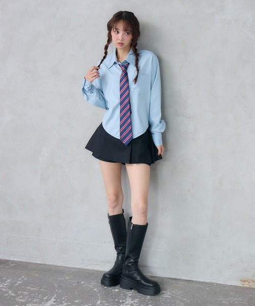 ENVYM(アンビー)の「バックプリーツレイヤードスカート(スカート・レディース・ブラック/グレー・SMALL/MEDIUM)」の13枚目の写真