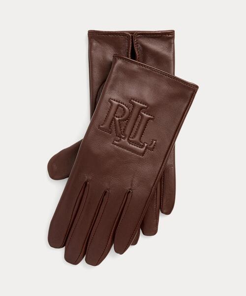 スプリング様　ラルフローレン　シープスキン(羊皮) 手袋　L ダークブラウン 楽天市場】ポロ ラルフローレン レディース シープレザー