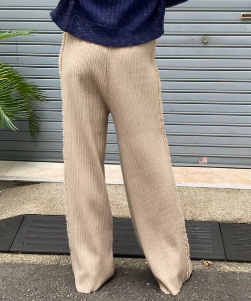 mebole(メボレ)の「サイドフリンジワイドニットパンツ(その他パンツ・レディース・ブラック/ホワイト/ブラウン・FREE)」の19枚目の写真