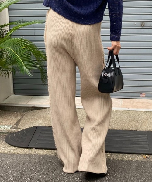 mebole(メボレ)の「サイドフリンジワイドニットパンツ(その他パンツ・レディース・ブラック/ホワイト/ブラウン・FREE)」の20枚目の写真