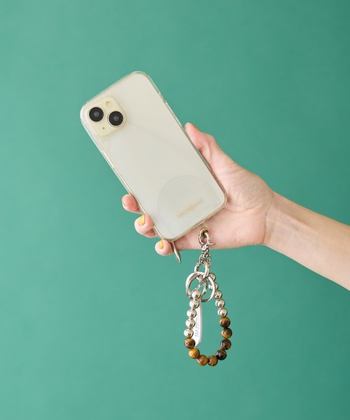 HASHIBAMI(ハシバミ)の「【HASHIBAMI】オルビット 天然石×シルバービーズ スマホハンドストラップ(スマホグッズ・レディース・グリーン/ブラウン/ベージュ/ブラック・FREE)」の5枚目の写真