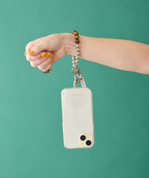 HASHIBAMI(ハシバミ)の「【HASHIBAMI】オルビット 天然石×シルバービーズ スマホハンドストラップ(スマホグッズ・レディース・グリーン/ブラウン/ベージュ/ブラック・FREE)」の7枚目の写真