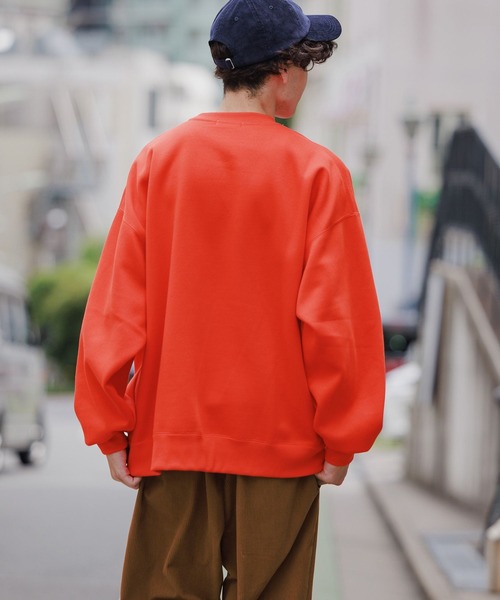 niko and...（ニコアンド）の「ワンポイント裏起毛クルーネックプルオーバー（スウェット・メンズ・ブラック/オフホワイト/ブルー/オレンジ/グリーン・MEDIUM/BIG(L)）」の16枚目の写真