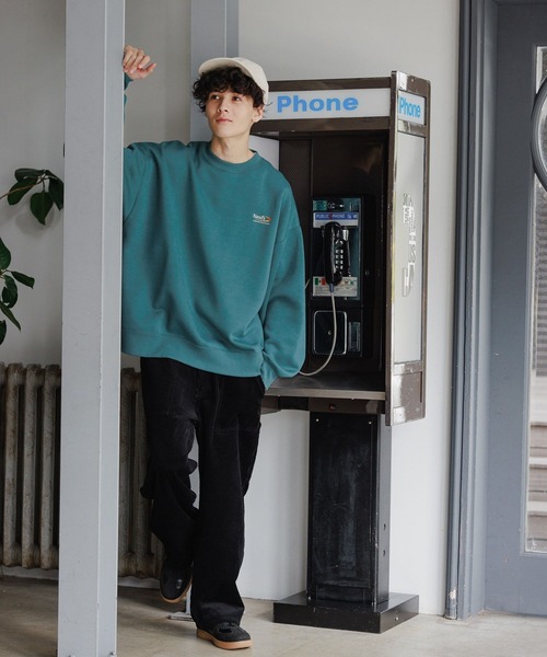 niko and...（ニコアンド）の「ワンポイント裏起毛クルーネックプルオーバー（スウェット・メンズ・ブラック/オフホワイト/ブルー/オレンジ/グリーン・MEDIUM/BIG(L)）」の18枚目の写真