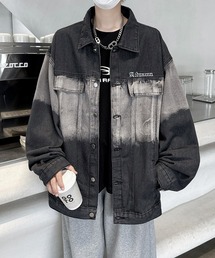 【FVLMEN】onepoint logo gradation denim jacket/ワンポイント ロゴ グラデーション デニム ジャケット
