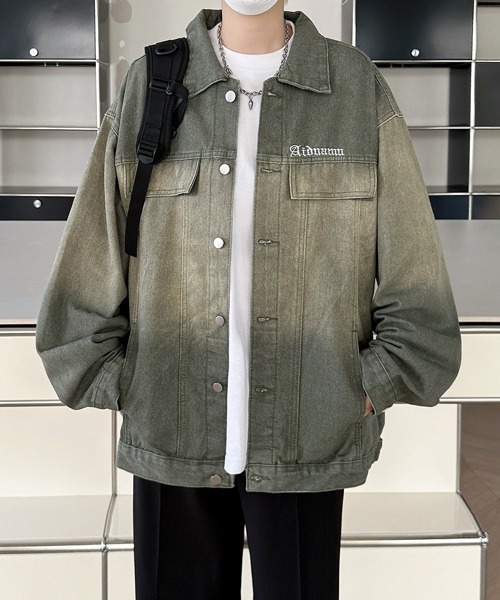 FVLMEN(フルメン)の「【FVLMEN】onepoint logo gradation denim jacket/ワンポイント ロゴ グラデーション デニム ジャケット(デニムジャケット・メンズ・ブラック/カーキ・X-LARGE/LARGE/MEDIUM)」の19枚目の写真