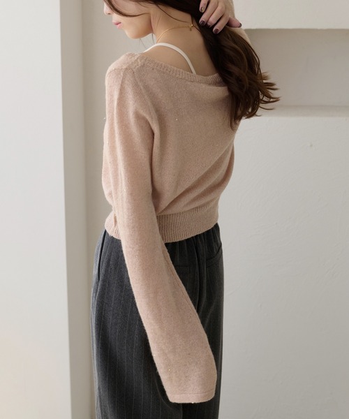 apres jour clair(アプレジュールクレア)の「【apres jour clair】スパンコールラメシアーニット(ニット/セーター・レディース・マスタード/ピンクベージュ/ブラウン系その他/アイボリー/ピンク系その他/ベージュ・X-LARGE/フリー)」の21枚目の写真