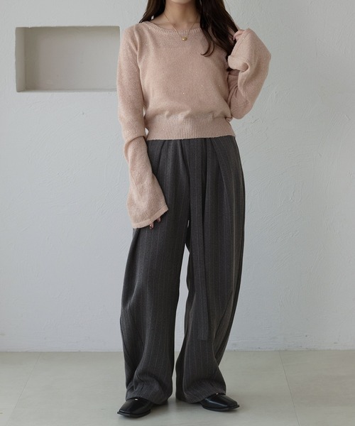 apres jour clair(アプレジュールクレア)の「【apres jour clair】スパンコールラメシアーニット(ニット/セーター・レディース・マスタード/ピンクベージュ/ブラウン系その他/アイボリー/ピンク系その他/ベージュ・X-LARGE/フリー)」の17枚目の写真