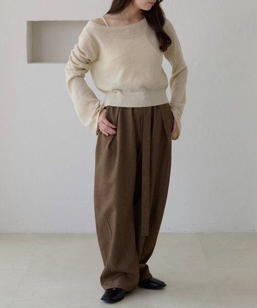 apres jour clair(アプレジュールクレア)の「【apres jour clair】スパンコールラメシアーニット(ニット/セーター・レディース・マスタード/ピンクベージュ/ブラウン系その他/アイボリー/ピンク系その他/ベージュ・X-LARGE/フリー)」の14枚目の写真