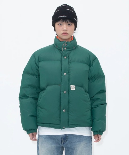 YESEYESEE(イエスアイシー)の「Hooded Down Jacket(ダウンジャケット/コート・メンズ・グリーン/グリーン系その他/イエロー/ブラック・MEDIUM/LARGE)」の2枚目の写真