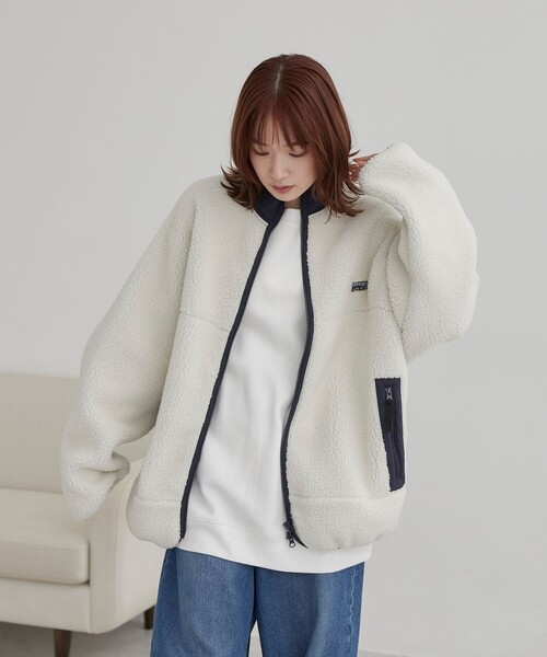 coen（コーエン）の「＜Parknik＞スタンドカラーボアブルゾン（ブルゾン・メンズ・オフホワイト/ネイビー・S/XL/L/M）」の7枚目の写真