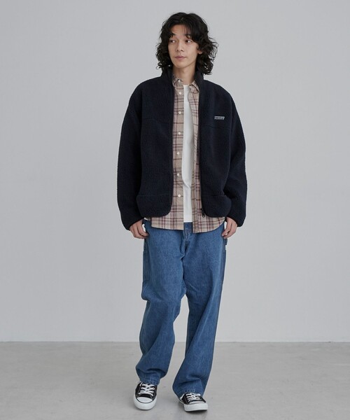 coen（コーエン）の「＜Parknik＞スタンドカラーボアブルゾン（ブルゾン・メンズ・オフホワイト/ネイビー・S/XL/L/M）」の10枚目の写真