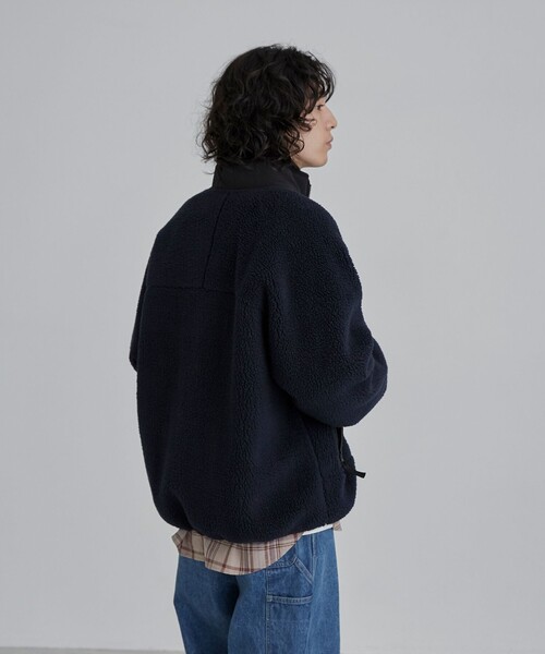 coen（コーエン）の「＜Parknik＞スタンドカラーボアブルゾン（ブルゾン・メンズ・オフホワイト/ネイビー・S/XL/L/M）」の11枚目の写真