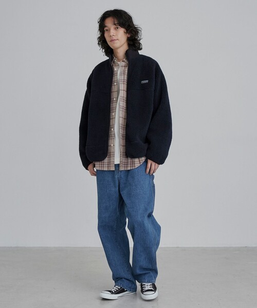 coen（コーエン）の「＜Parknik＞スタンドカラーボアブルゾン（ブルゾン・メンズ・オフホワイト/ネイビー・S/XL/L/M）」の12枚目の写真