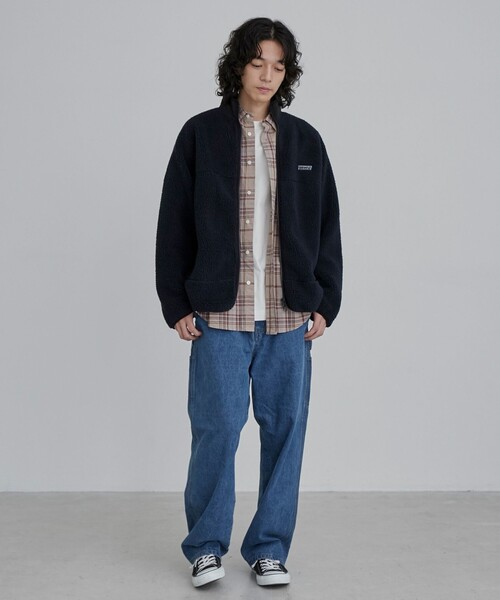 coen（コーエン）の「＜Parknik＞スタンドカラーボアブルゾン（ブルゾン・メンズ・オフホワイト/ネイビー・S/XL/L/M）」の15枚目の写真