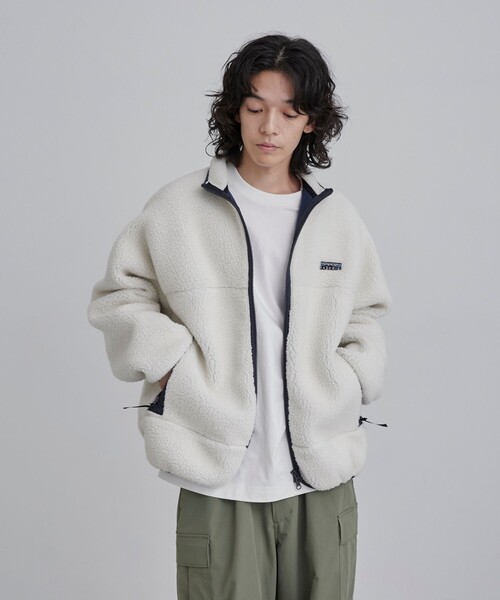 coen（コーエン）の「＜Parknik＞スタンドカラーボアブルゾン（ブルゾン・メンズ・オフホワイト/ネイビー・S/XL/L/M）」の17枚目の写真