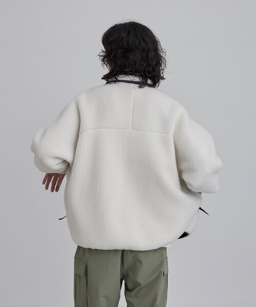 coen（コーエン）の「＜Parknik＞スタンドカラーボアブルゾン（ブルゾン・メンズ・オフホワイト/ネイビー・S/XL/L/M）」の19枚目の写真