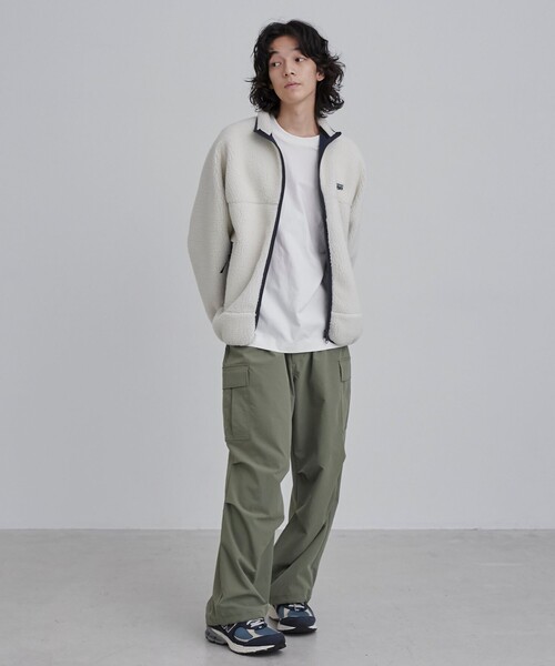 coen（コーエン）の「＜Parknik＞スタンドカラーボアブルゾン（ブルゾン・メンズ・オフホワイト/ネイビー・S/XL/L/M）」の20枚目の写真