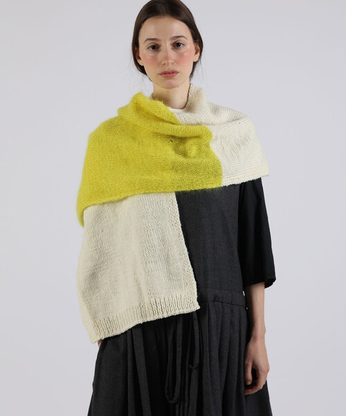 Bshop（ビショップ）の「NITTO | ウール バイカラー ニットストール WOMEN（ストール/ショール・レディース・ホワイト系その他・ONE）」の8枚目の写真